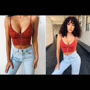 Tiger Mist Zetta Top in Rust - XS NWT